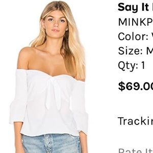 MINKPINK off the shoulder top